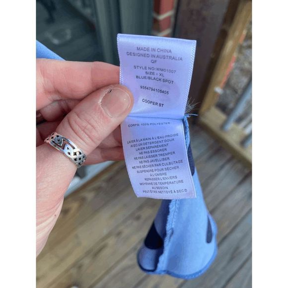 Cooper St Polka Dot Long Sleeve Frill Midi Blue Dress w/Ruffle Hem, Size XL - Picture 5 of 8